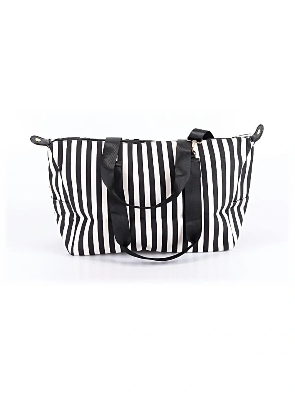 Alice & Olivia Black & White Striped Tote Bag - Stylish Women’s Shoulder Bag